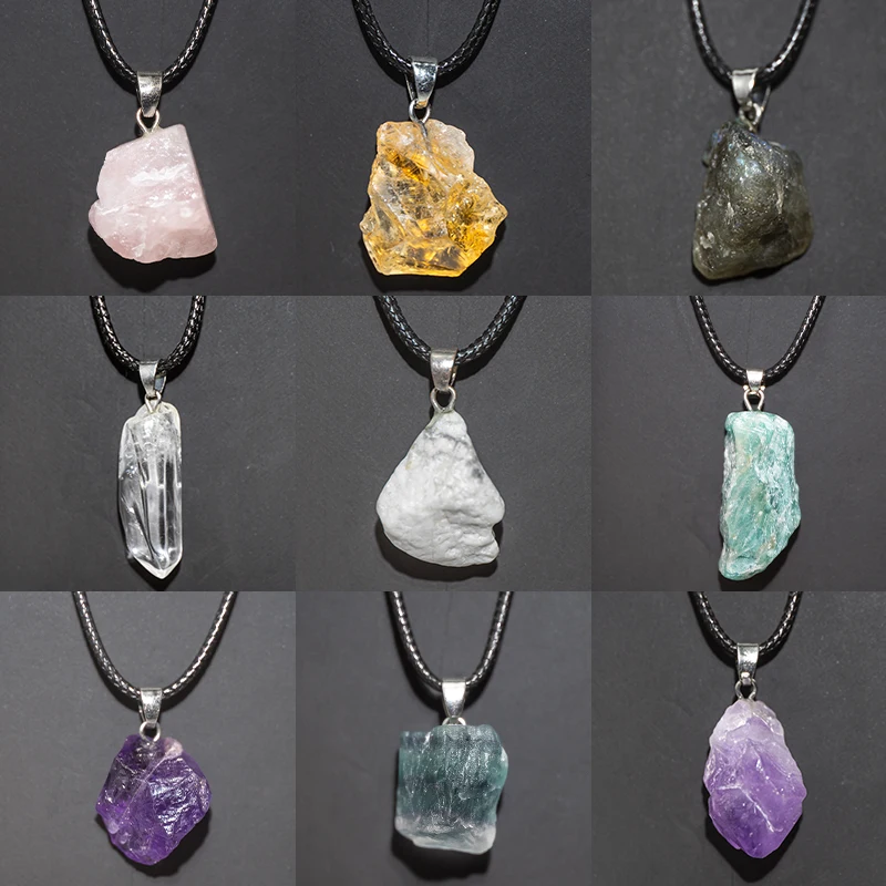 frete grátis,Natural ametistas - Crystal Pendant Necklace Natural Stone avaliação e preço
