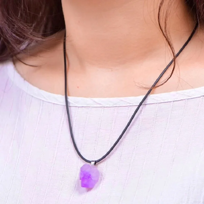 frete grátis,Natural ametistas - Crystal Pendant Necklace Natural Stone avaliação e preço
