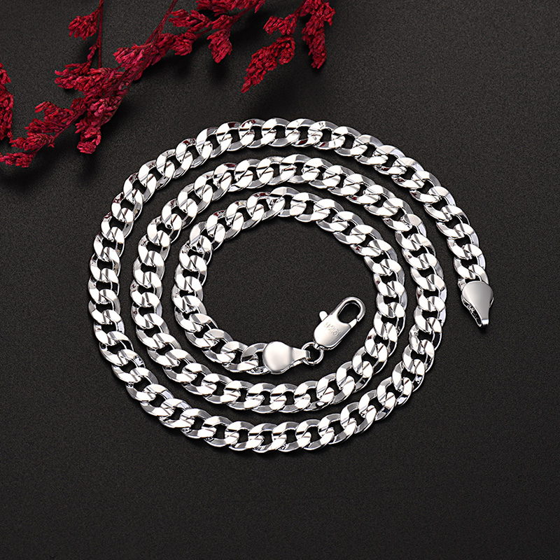 Quente 925 prata esterlina cha - Cuban Link Chain 12Mm avaliação e preço
