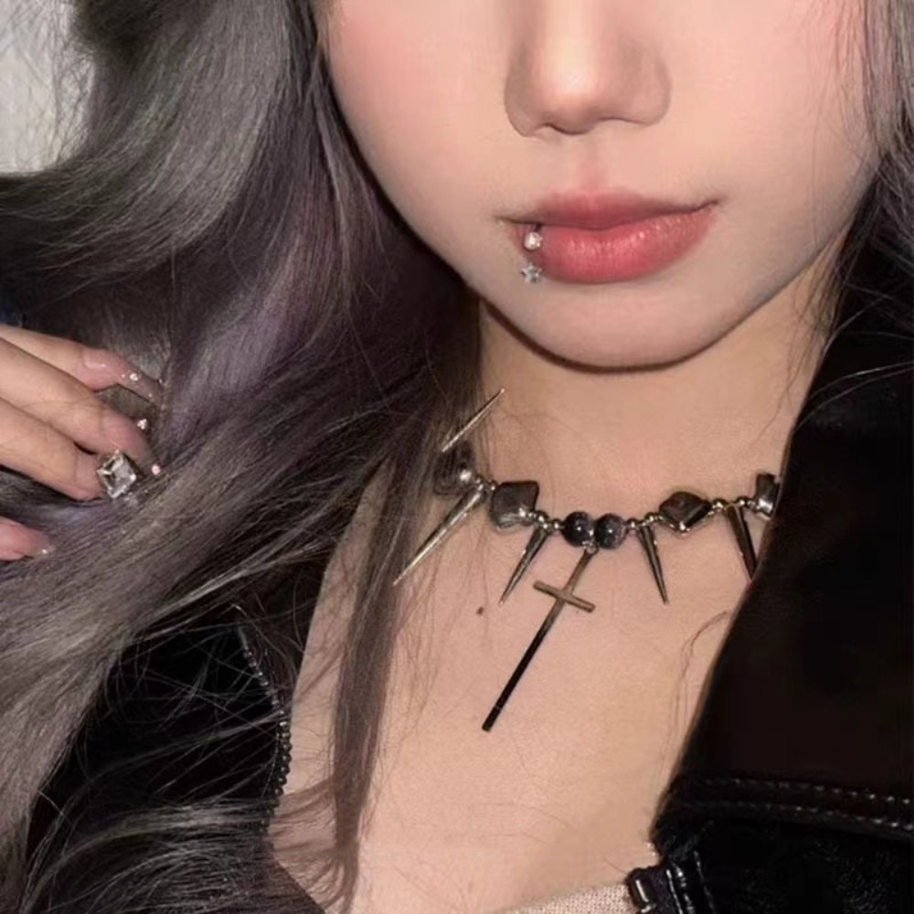 Colar Choker Y2K Subcultura co - Goth Punk Spike Choker avaliação e preço