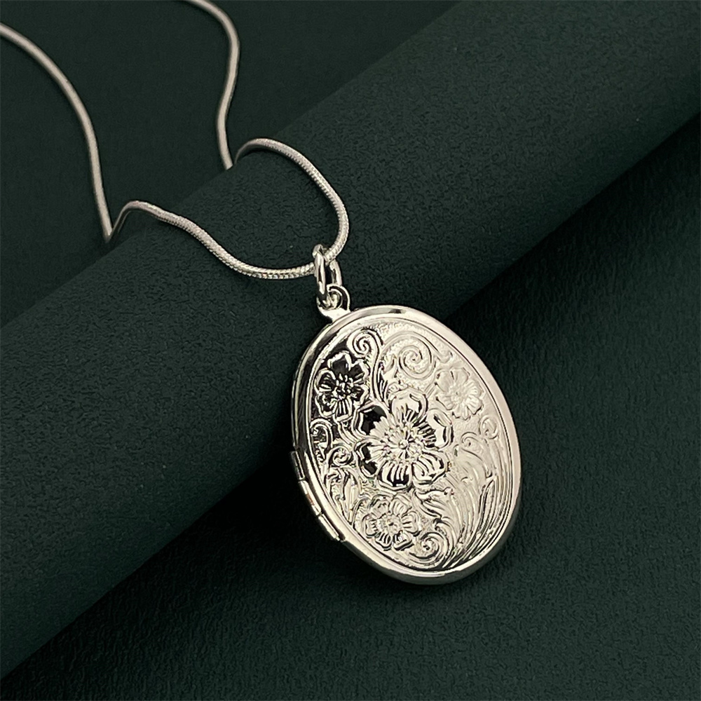 Colar oval de prata 925 para h - 925 Sterling Silver Chain Necklace Men avaliação e preço
