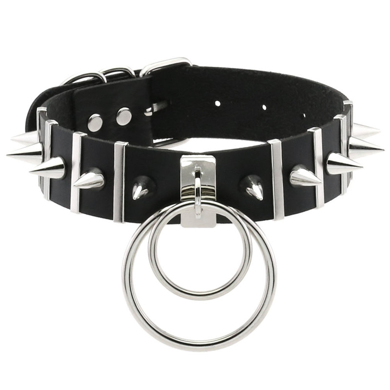 Rosa bondage pico gargantilha  - Goth Punk Spike Choker avaliação e preço