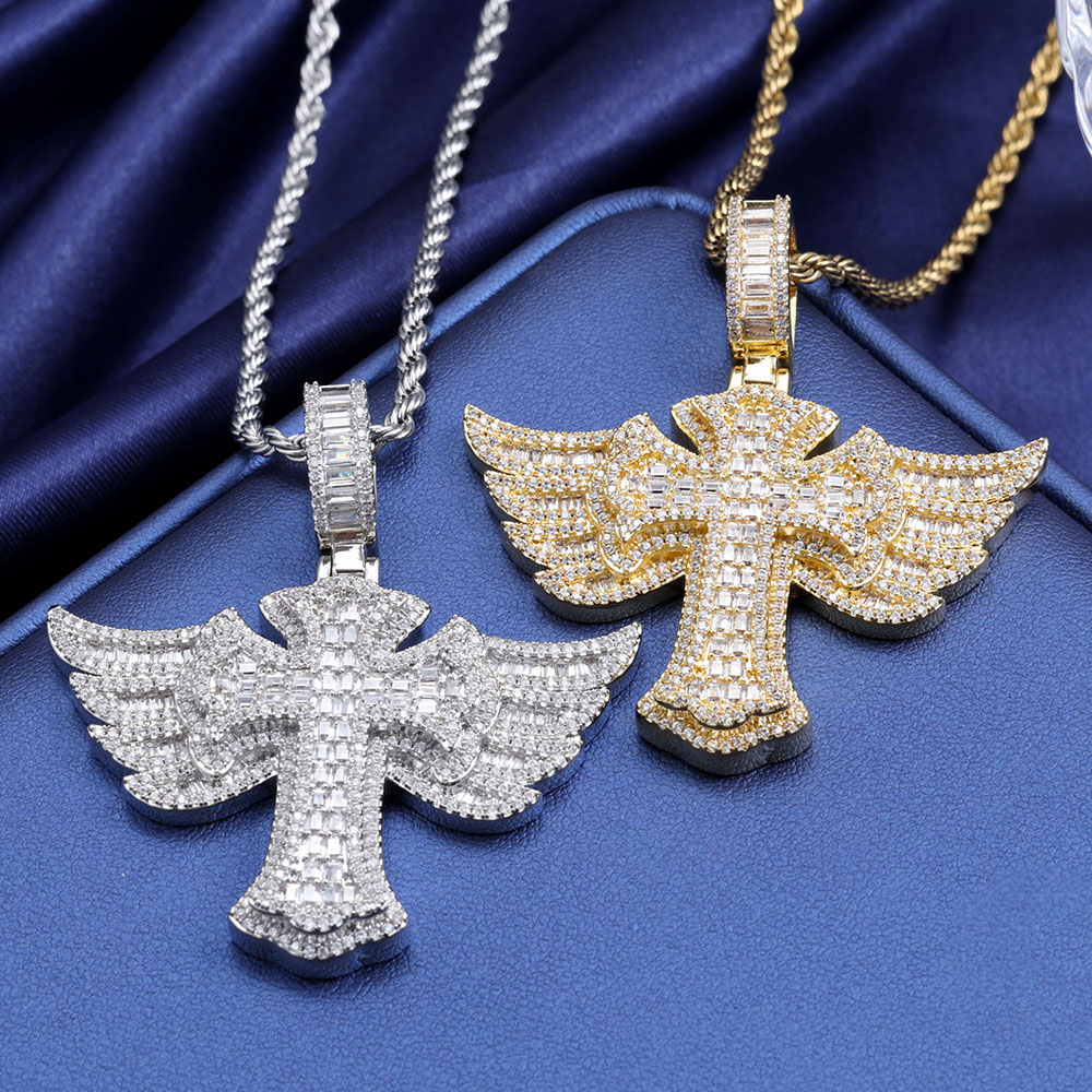 Hip hop cheio de diamante 18k  - Cross Pendant Necklace Gold avaliação e preço