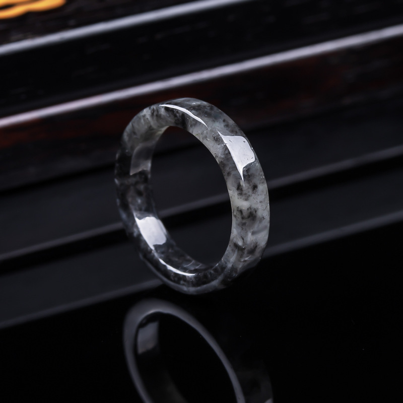 Anel de jadeíta negra tipo gel - Rings avaliação e preço