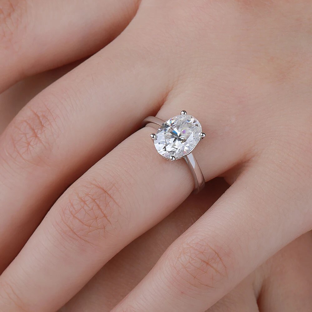 Anéis de Noivado Femininos com - Moissanite Engagement Ring 1 Carat avaliação e preço