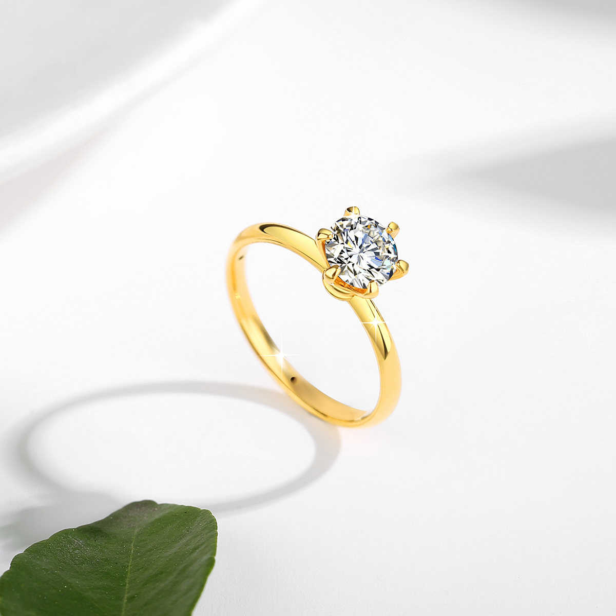 Anéis de moissanite de ouro re - Moissanite Engagement Ring 1 Carat avaliação e preço