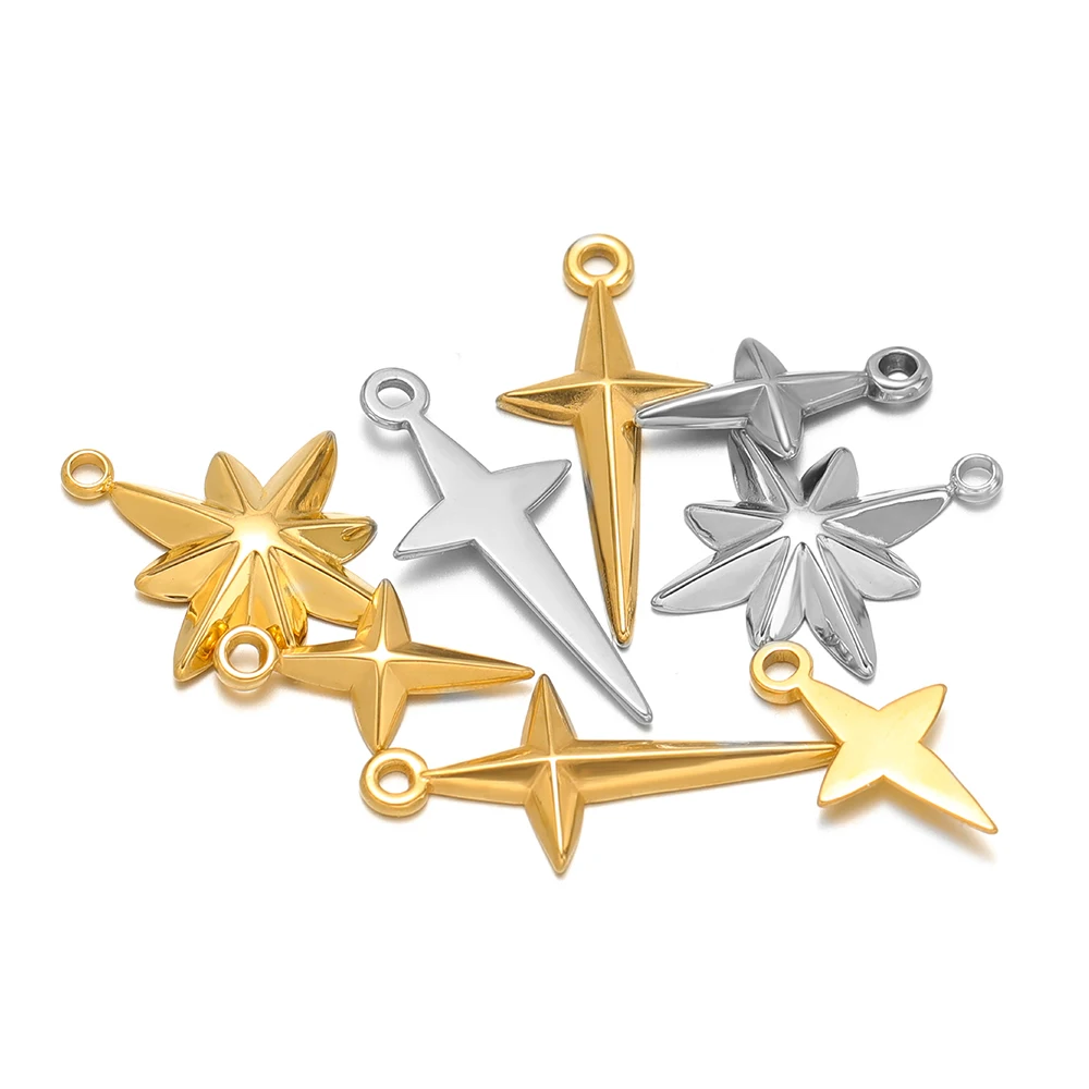 5 pçs de alta qualidade aço in - Cross Pendant Necklace Gold avaliação e preço